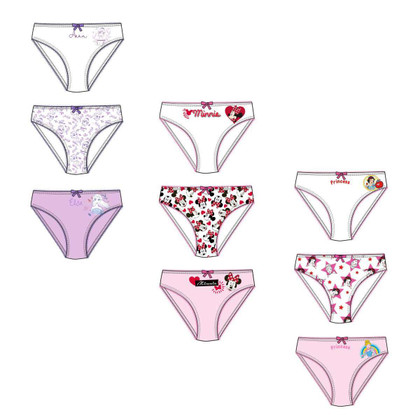 3 Slip da Bambina Disney realizzati in morbido cotone