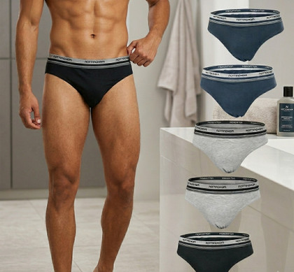 Nottingham (6 Pezzi) SM80 Slip Uomo con Elastico Esterno in Cotone Bielastico