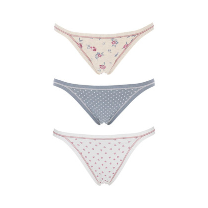 12 Tanga Slip Donna Cotonella in Cotone Bielastico Fantasia Assortite