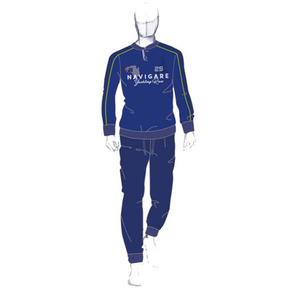 Pigiama Uomo Lungo NAVIGARE collo con bottoncini in cotone leggero  141616