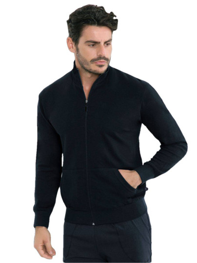 Enrico Coveri EA9303 Felpa Uomo Zip Invernale Collo Alto Cotone Garzato