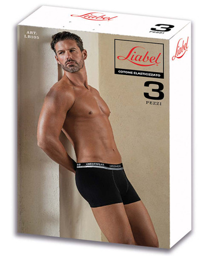 3 Boxer uomo in cotone elasticizzato LB105 Liabel 3 Boxer uomo in cotone elasticizzato LB105 Liabel