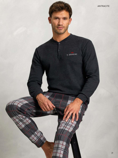 Pigiama Uomo Invernale GP2076 Manica Lunga in Punto Milano GRANCHIO