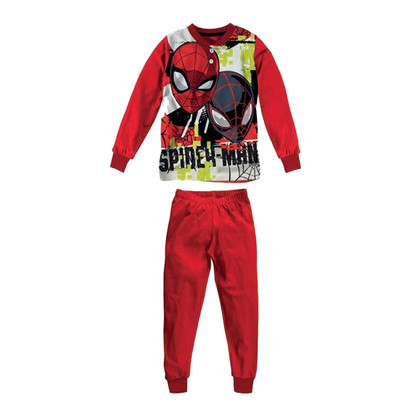 Pigiama bambino serafino lungo in cotone interlock MV40M4405 SPIDERMAN CARTOON