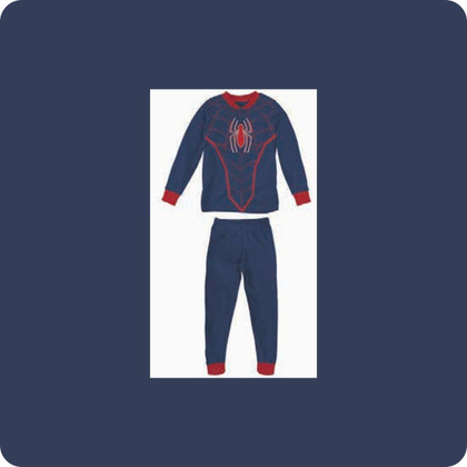 Pigiama Bambino Cotone Estivo Manica Lunga con Personaggio Spiderman
