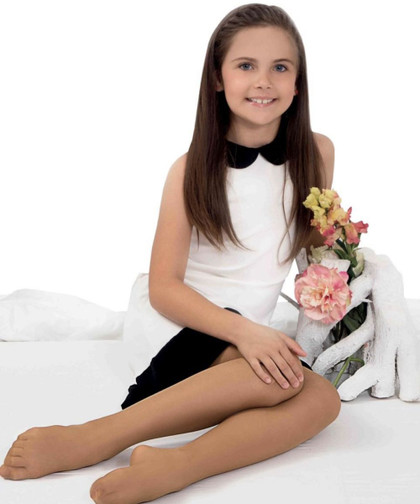 Collant velato elasticizzato 20 DEN bambina Vanity Aquilone