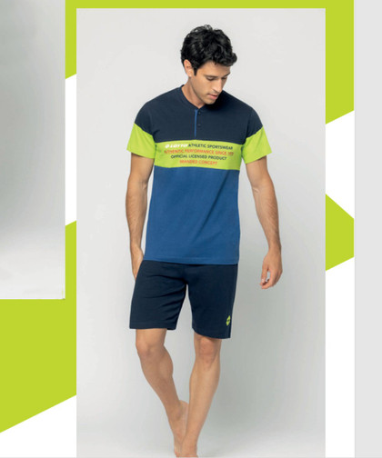 Pigiama Uomo Estivo Corto in Cotone LP1190 LOTTO – Fresco e Traspirante Pigiama Uomo Estivo Corto in Cotone LP1190 LOTTO – Fresco e Traspirante