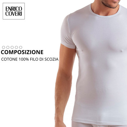 Maglia Uomo Mezza Manica Girocollo in Pregiato Cotone - ET1130 Enrico Coveri Maglia Uomo Mezza Manica Girocollo in Pregiato Cotone - ET1130 Enrico Coveri