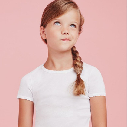 6 Pezzi Canottiera T-shirt Bambina Mezza Manica Ellepi 4290 in 100% Cotone