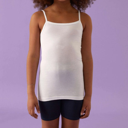 Canotta Bambina Spalla Stretta  in Morbido Cotone Elasticizzato Jadea 282