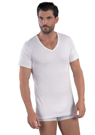 Maglia mezza manica Uomo in Costina 1/1 Puro Cotone 100% -Made in Italy