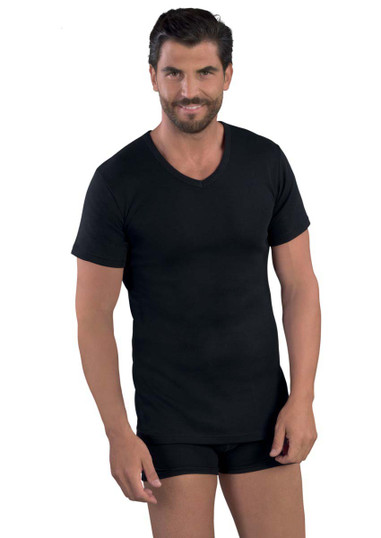Maglia mezza manica Uomo in Costina 1/1 Puro Cotone 100% -Made in Italy