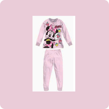 Pigiama Bambina Cotone Estivo Manica Lunga con Personaggio Minnie 2256