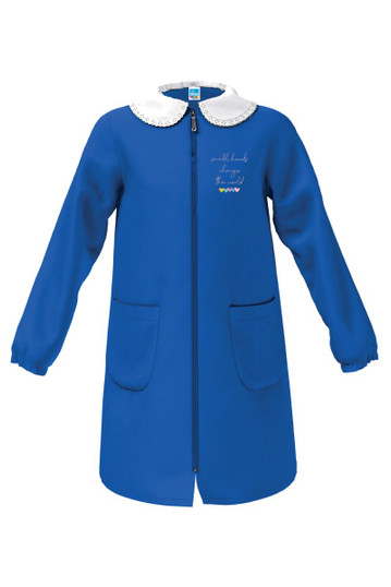Grembiule bambina elementare con zip e ricamo 33GR4222 SIGGI