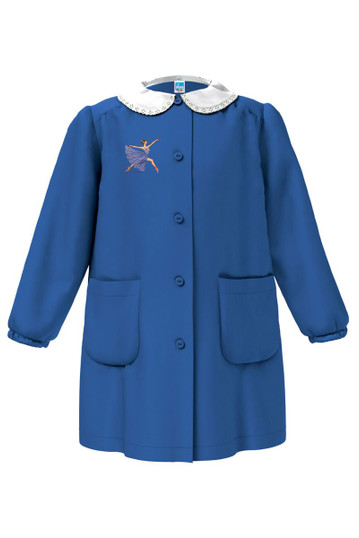 Grembiule bambina elementare con bottoni e ricamo 47GR4228 SIGGI Grembiule bambina elementare con bottoni e ricamo 47GR4228 SIGGI