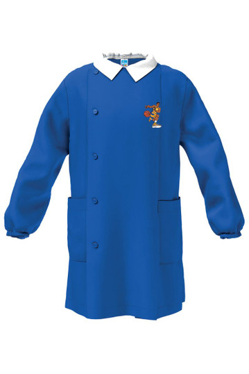 Grembiule bambino elementare con bottoni e ricamo 47GR4254 SIGGI Grembiule bambino elementare con bottoni e ricamo 47GR4254 SIGGI