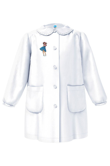 Grembiule bambina elementare con bottoni e ricamo 33GR4216 SIGGI