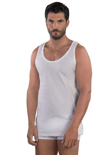 3 Pezzi Canottiera Uomo Spalla Larga 100% Cotone - Made in Italy