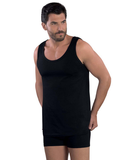 3 Pezzi Canottiera Uomo Spalla Larga 100% Cotone - Made in Italy