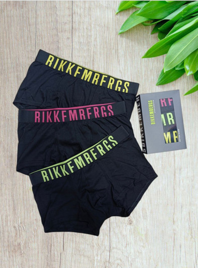 3 Boxer uomo in cotone elasticizzato logo fluo BIKKEMBERGS