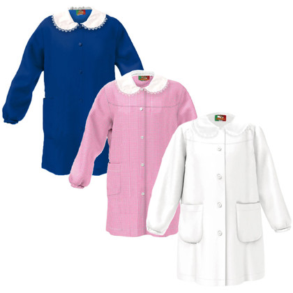 Grembiule Scuola Bambina Asilo Elementare con Bottoni senza Ricamo Mariano