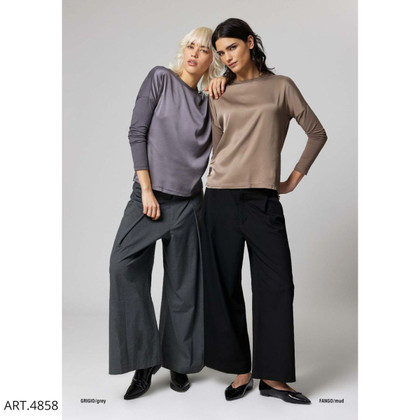 Maglia donna a manica lunga morbido mix di cotone e viscosa 4858 JADEA