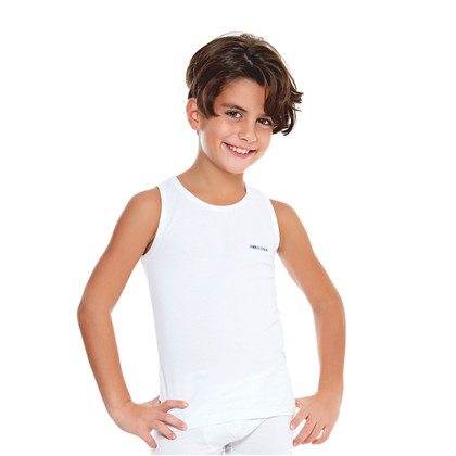 3 Pezzi Canottiera Bambino in Cotone Leggero Spalla Larga Enrico Coveri ET4002