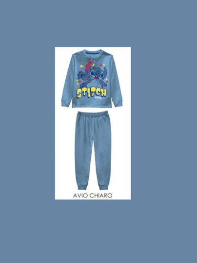 Pigiama bambino lungo in cotone invernale STITCH 7633