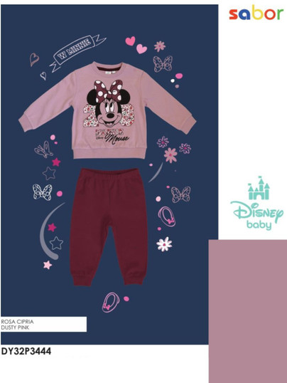 Pigiama neonata lungo in cotone invernale MINNIE 3444