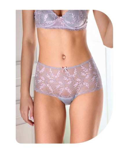 6 pezzi Slip Midi donna in cotone e inserti in pizzo 6573 JADEA