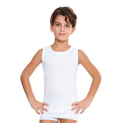 3 Pezzi Canottiera Bambino in Cotone Leggero Spalla Larga Enrico Coveri ET4102