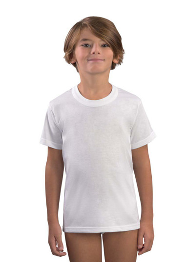 3 Pezzi Maglia Bambino e Ragazzo Mezza Manica Mabrat 514 - 100% Puro Cotone Made in Italy