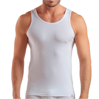 Enrico Coveri ET1132 Canottiera Uomo Spalla Larga Filo di Scozia - 3 Pz