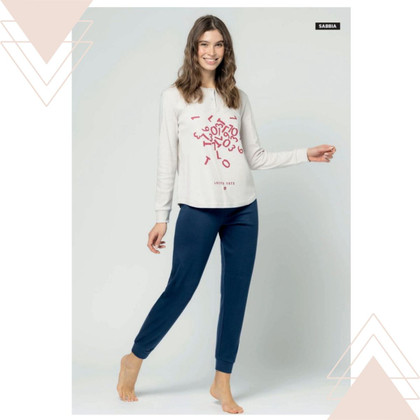 Pigiama donna invernale in cotone interlock manica lunga LP6110 LOTTO