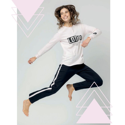 Pigiama donna invernale in cotone interlock manica lunga LP6111 LOTTO