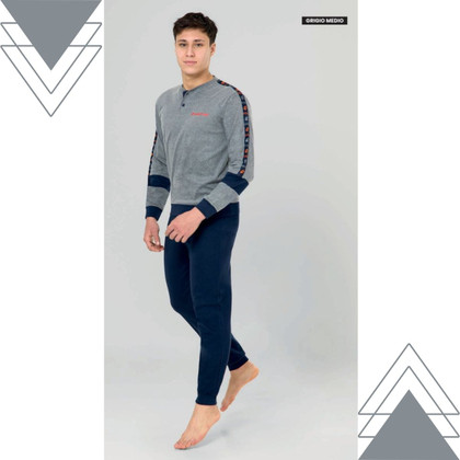 Pigiama invernale lungo ragazzo in cotone interlock LP4208 LOTTO