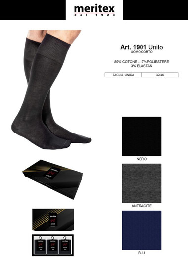 3 Paia Calza Uomo corta in Cotone 1901 MERITEX