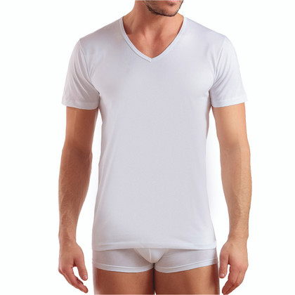 Enrico Coveri ET1131 Maglia Uomo Scollo V Mezza Manica Cotone - 3 Pz