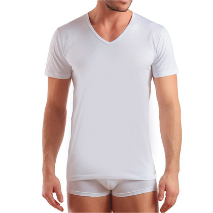 Enrico Coveri ET1131 Maglia Uomo Scollo V Mezza Manica Cotone - 3 Pz