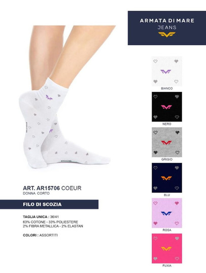 6 Paia Calza corta donna in cotone filo di scozia AR15706 ARMATA DI MARE