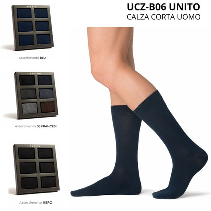 6 Paia Calza corta uomo in caldo cotone UCZ-B06 UNITO PEZZINI