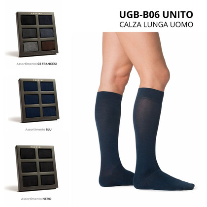 6 Paia Calza uomo lunga in caldo cotone UGB-B06 UNITO PEZZINI