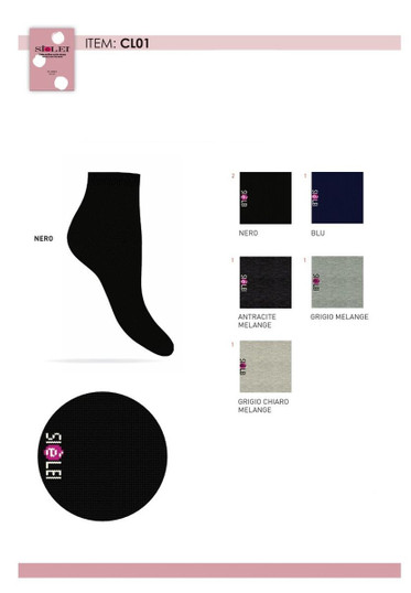 6 Paia Calza corta donna in caldoc cotone CL01 SIèLEI