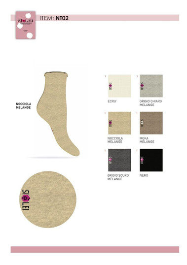 6 Paia Calza corta donna in caldo cotone NT02 SIèLEI