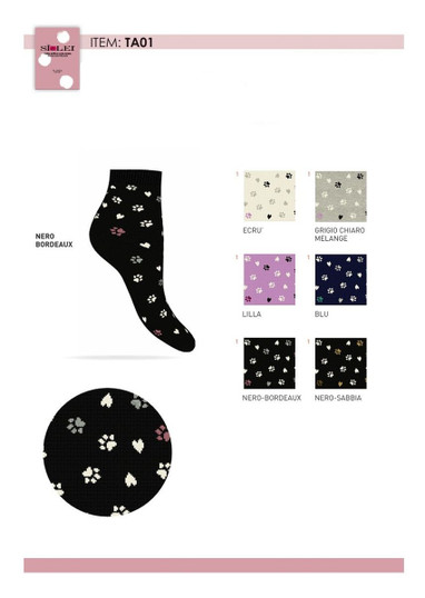 6 Paia Calza corta donna in caldo cotone TA01 SIèLEI