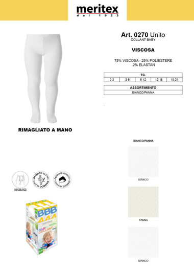 3 paia Collant baby in viscosa 0270 meritex