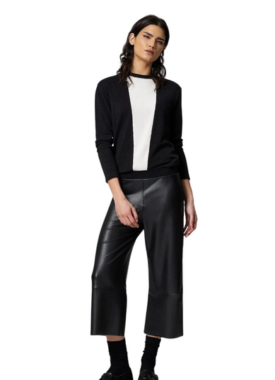 Pantalone donna capri palazzo finta pelle 4872 JADEA