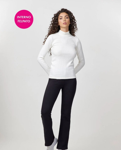 Jadea Pantaleggings Donna a Zampa in Cotone Felpato 4369