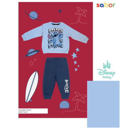 Pigiama neonato in cotone felpato DY32P3449 STITCH SABOR