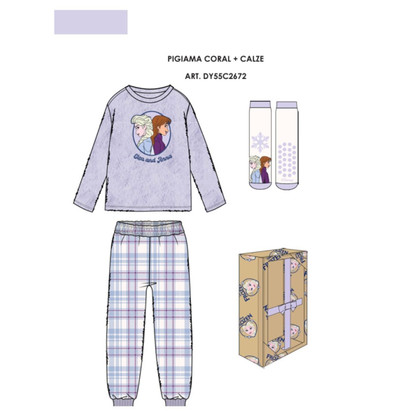 Pigiama bambina in coral + calze antiscivolo DY55C2672 FROZEN